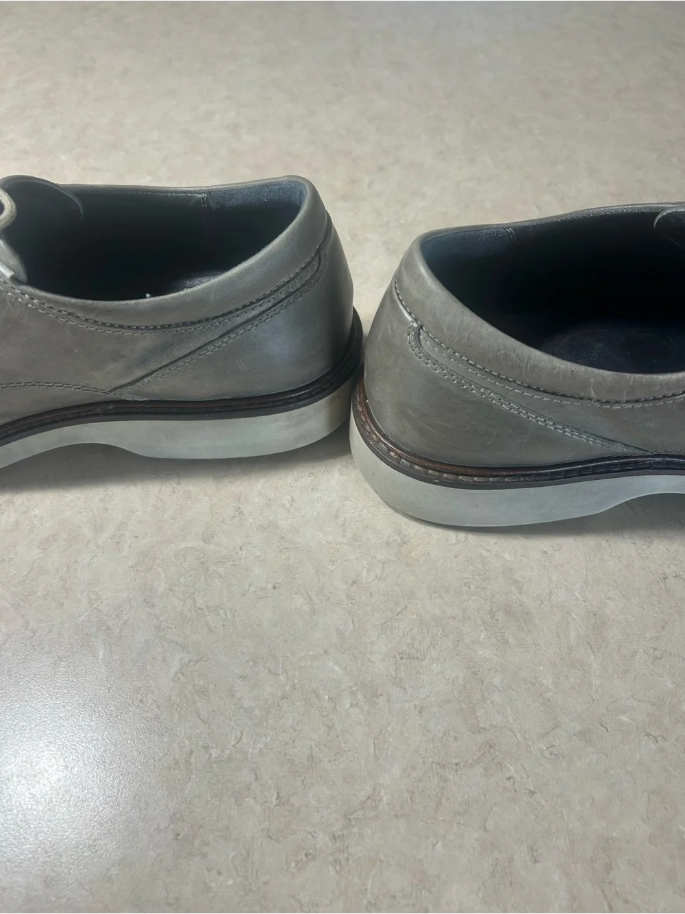 ECCO Men’s Gray Leather Derby Shoes Size 12 Comfort Lace Up Casual Dress